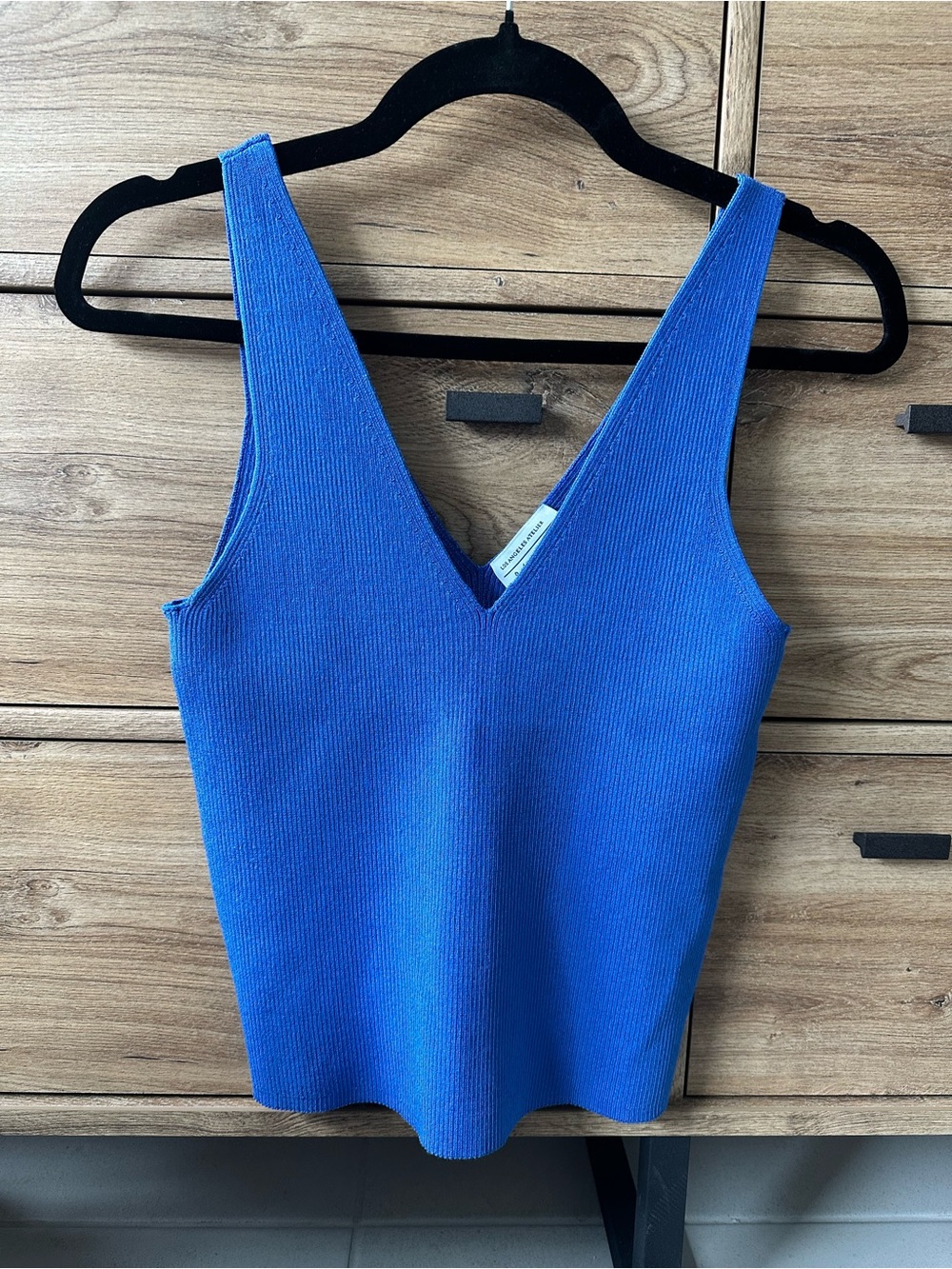 & Other Stories Ribbed Knit Tank Top in Bright Blue NWOT